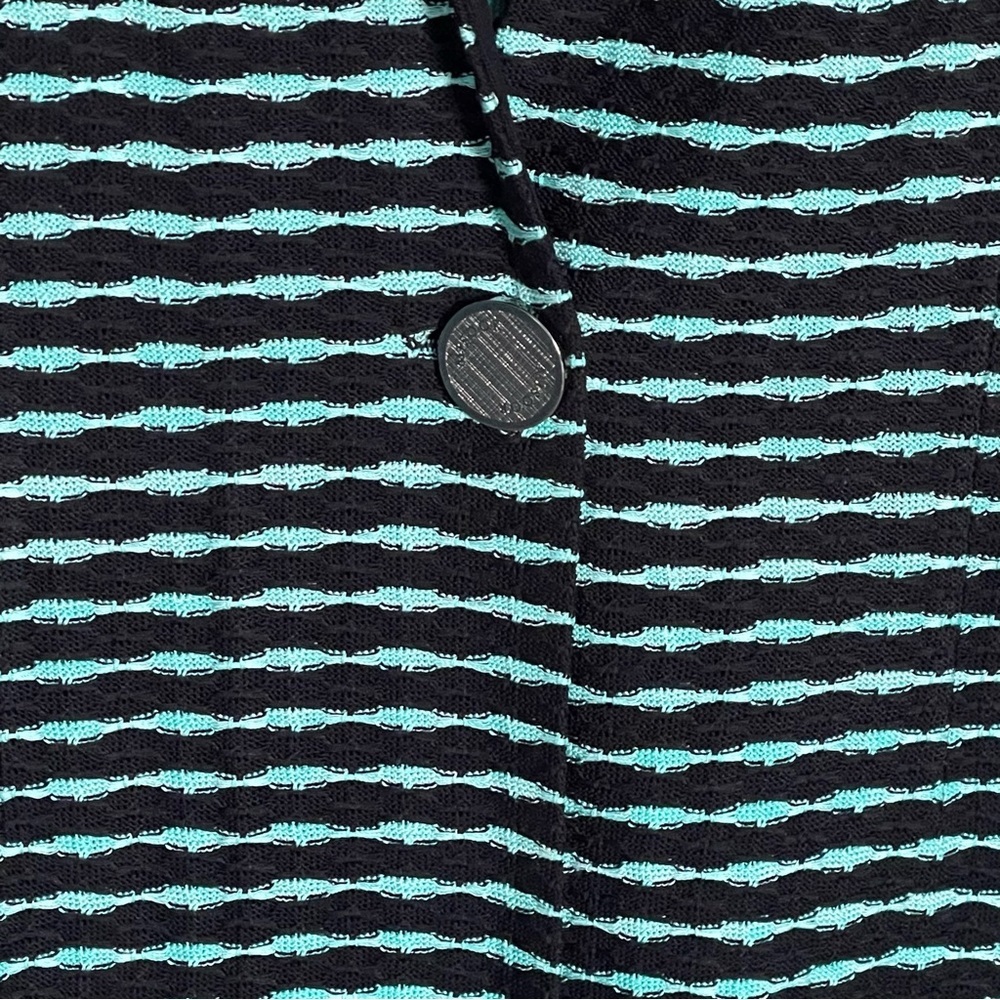 Misook Single Button Sweater Jacket Cardigan Stri… - image 6